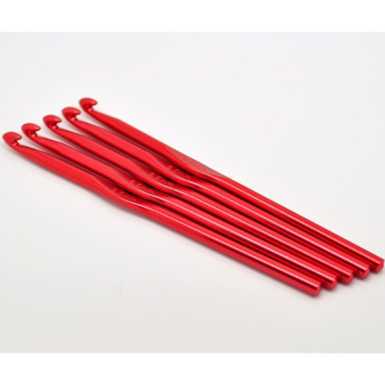 Image de Aiguilles à Tricoter Crochet en Aluminium Couleur au Hasard 6.5mm Gros, 15cm long, 5 Pcs