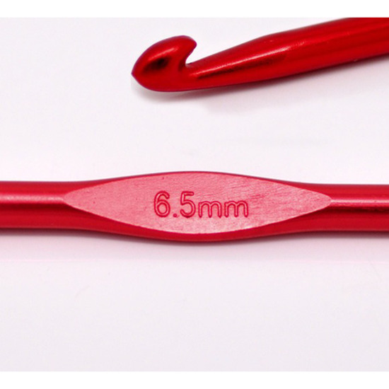 Image de Aiguilles à Tricoter Crochet en Aluminium Couleur au Hasard 6.5mm Gros, 15cm long, 5 Pcs