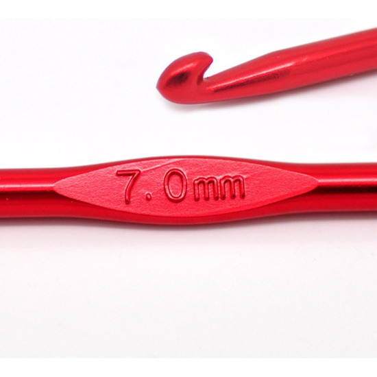 Image de Aiguilles à Tricoter Crochet en Aluminium Couleur au Hasard 7.0mm Gros, 15cm long, 5 Pcs