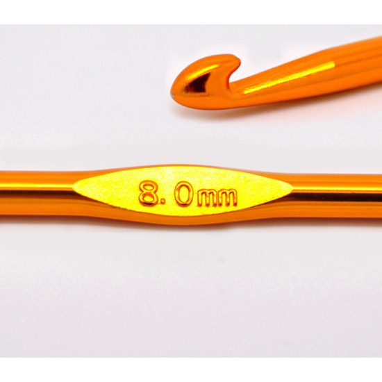 Image de Aiguilles à Tricoter Crochet en Aluminium Couleur au Hasard 8.0mm Gros, 15cm long, 5 Pcs