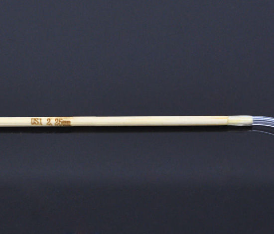 Image de (US1 2.25mm) Aiguilles Circulaire en Bambou Couleur Naturelle 40cm long, 1 Pièce