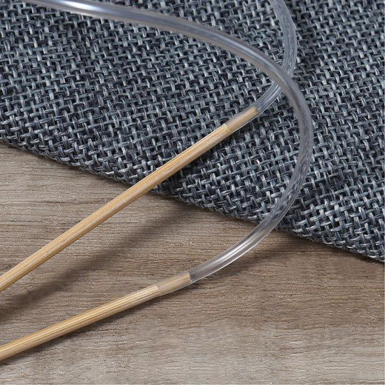 Image de (US1 2.25mm) Aiguilles Circulaire en Bambou Couleur Naturelle 40cm long, 1 Pièce