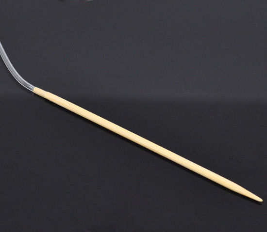 Image de (US2 2.75mm) Aiguilles Circulaire en Bambou Couleur Naturelle 40cm long, 1 Pièce