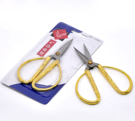 合金 はさみ 金メッキ 13cm x 7cm、 1 個 の画像