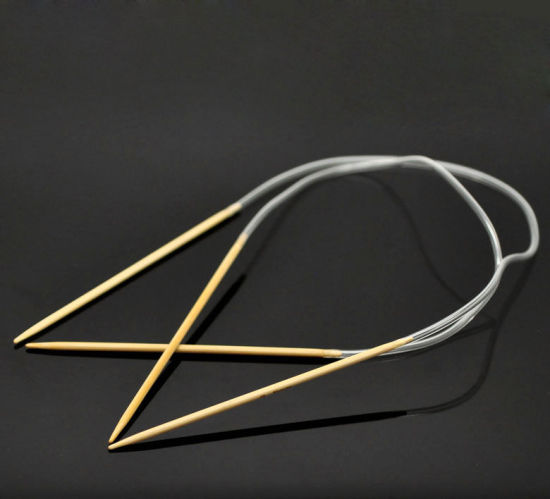 Image de 2.5mm Aiguilles Circulaire en Bambou Couleur Naturelle 40cm long, 1 Kit