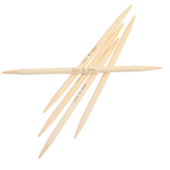 Image de (UK4 6.0mm) Aiguilles à Tricoter Double Point en Bambou Couleur Naturelle 15cm Long, 1 Kit ( 5 Pcs/Kit)
