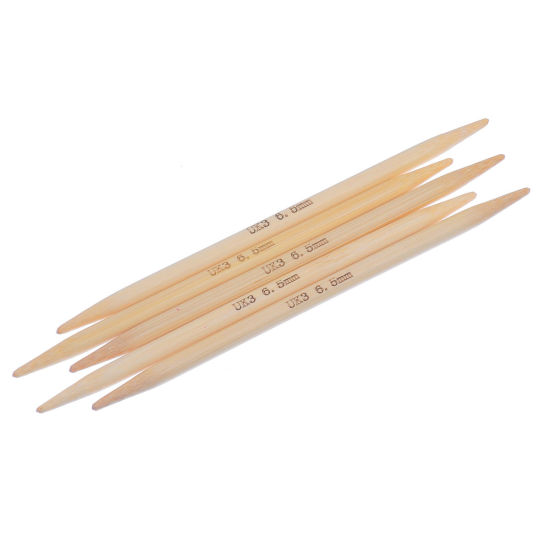 Image de (UK3 6.5mm) Aiguilles à Tricoter Double Point en Bambou Couleur Naturelle 15cm Long, 1 Kit ( 5 Pcs/Kit)