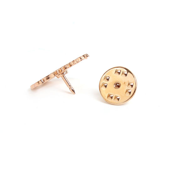 Image de 1 Pièce Broche Epingle Élégant Epi de blé Message " M " Doré Creux 20mm x 18mm