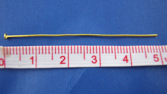 ハンドメイド DIY 基礎金具 Tピン 金メッキ 50mmx0.8mm、 250 本 の画像