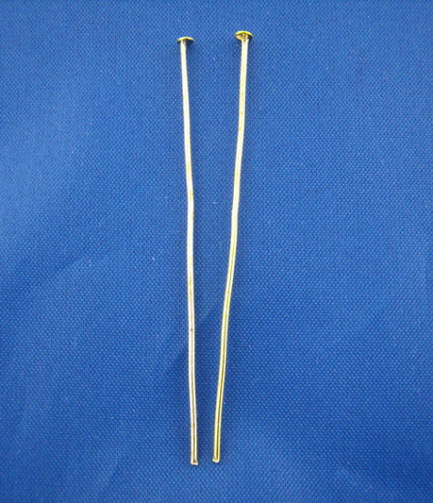 ハンドメイド DIY 基礎金具 Tピン 金メッキ 50mmx0.8mm、 250 本 の画像