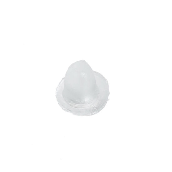 Picture of Rubber Ear Nuts Post Stopper Earring Findings Clear 5mm x 5mm - 4mm x 4mm, 1000 PCs