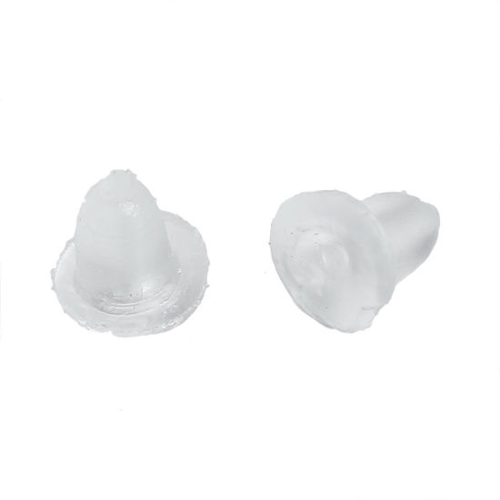 Picture of Rubber Ear Nuts Post Stopper Earring Findings Clear 5mm x 5mm - 4mm x 4mm, 1000 PCs