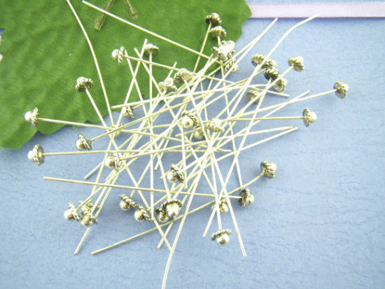 亜鉛合金 ボルピン 銀古美 5.5cm長さ、 0.7mm(ゲージ)、 30 PCs の画像