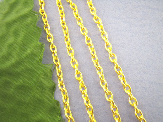 Picture of 5 M (Approx 16.4 Foot) Iron Based Alloy Link Cable Chain Findings Gold Plated 4x3mm
