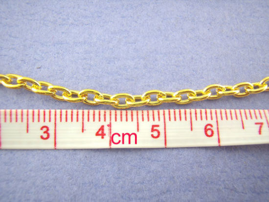 Picture of 5 M (Approx 16.4 Foot) Iron Based Alloy Link Cable Chain Findings Gold Plated 4x3mm