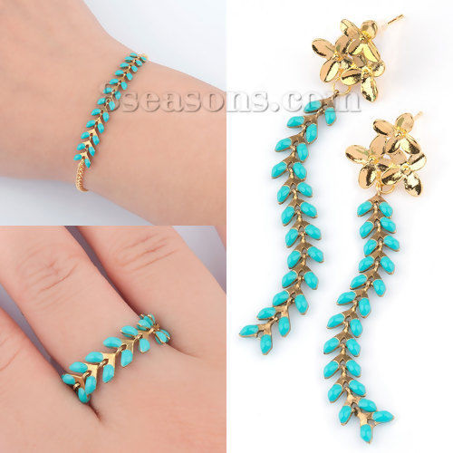 1 本 真鍮 スパイクチェーン手作り DIY ジュエリーアクセサリー作りのパーツ 金メッキ 多色 エナメル 7x6mm、 の画像