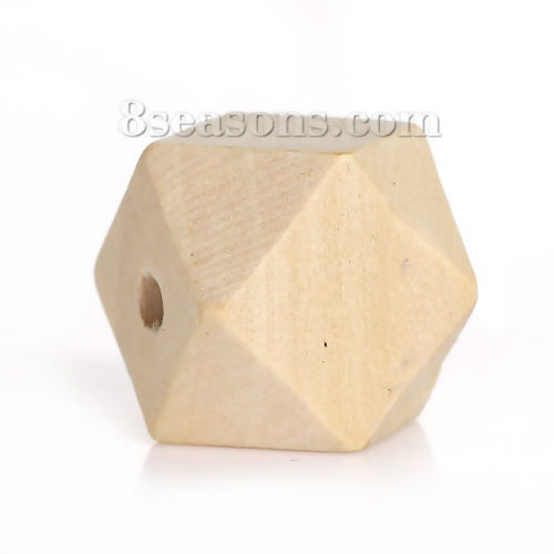 檜木材 ビーズ 正方形 自然な色 ファセット・カット 約 16mm x 16mm、 穴：約 3.5mm、 20 個 の画像