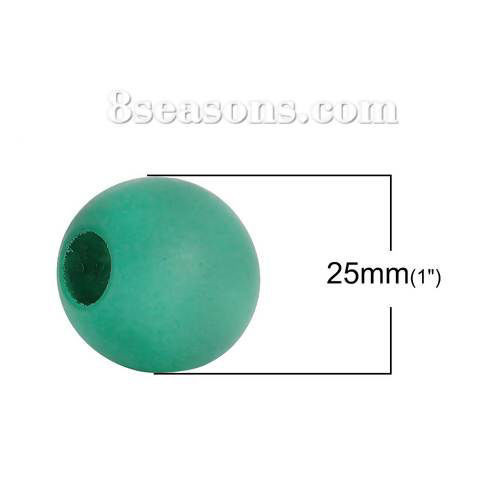 檜木材 ビーズ 円形 緑青 約 25mm直径、 穴：約 10mm - 9mm、 20 個 の画像