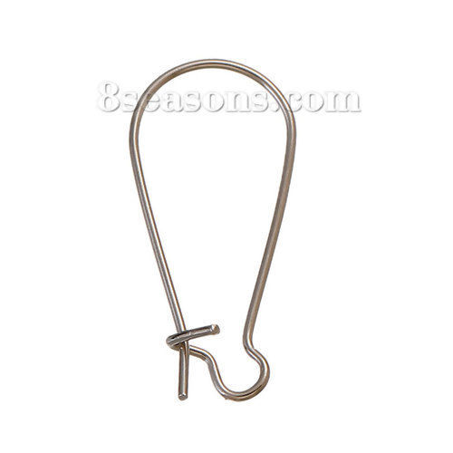 Picture of Zinc Based Alloy Ear Wire Hooks Earring Findings Mixed 25mm x 11mm - 24mm x 11mm, Post/ Wire Size: (21 gauge), 200 PCs
