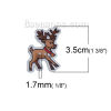 Picture of Natural Wood Sewing Buttons Scrapbooking 2 Holes Christmas Reindeer Brown 35mm(1 3/8") x 27mm(1 1/8"), 30 PCs