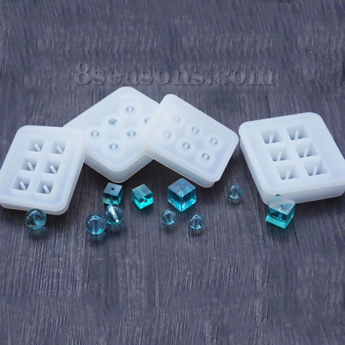 Image de Moule en Silicone Rectangle Blanc 82mm x 71mm, 1 Pièce