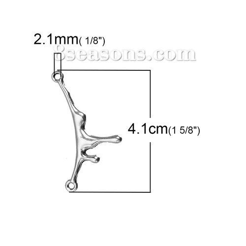 亜鉛合金 ハロウィン コネクターパーツ 血 銀古美 41mm x 22mm、 10 個 の画像