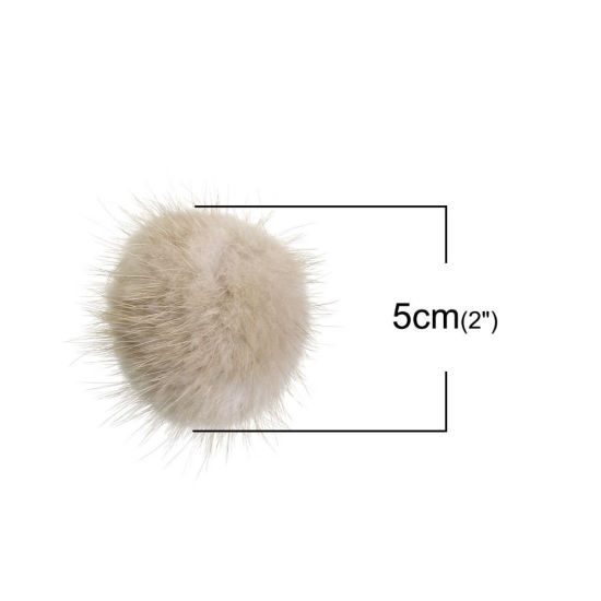 Imagen de Bolas Pompón Visón , gris Oscuro con Círculos 50mm 1 Unidad