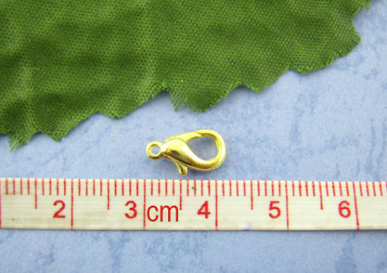 Image de Fermoir Mousqueton en Alliage de Zinc Doré 12mm x 7mm, 100 Pcs
