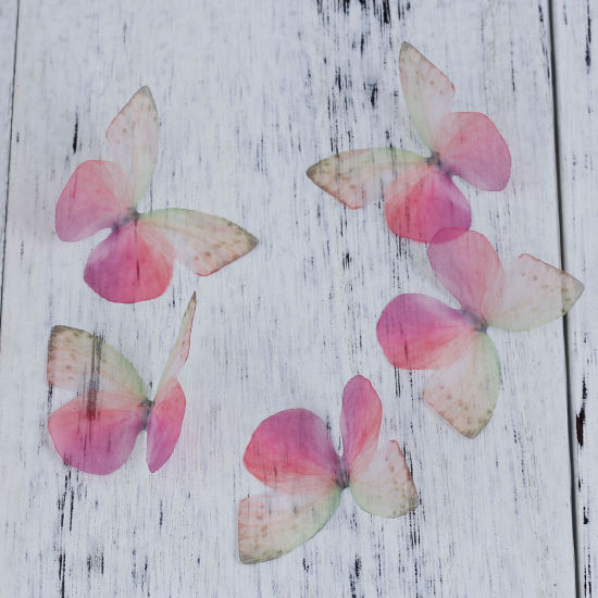 Image de Papillon Éthéré en Organza Violet 50mm x 35mm, 5 Pcs