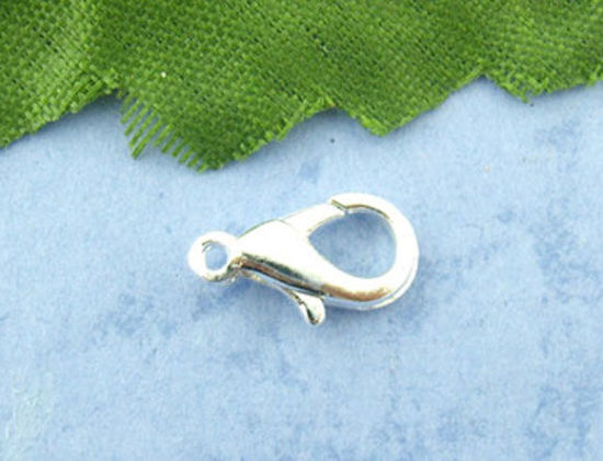 Image de Fermoir Mousqueton en Alliage de Zinc Argenté 12mm x 6mm, 100 Pcs
