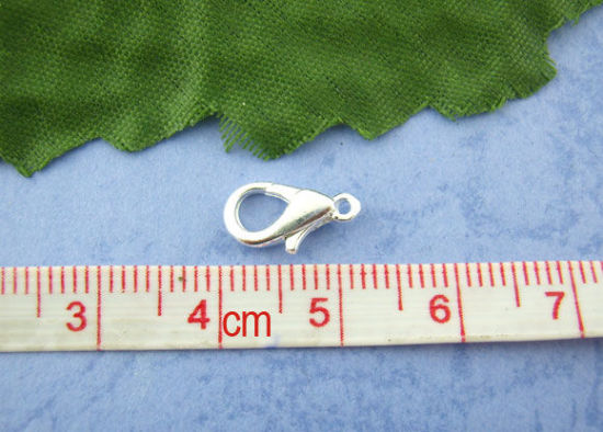 Image de Fermoir Mousqueton en Alliage de Zinc Argenté 12mm x 6mm, 100 Pcs
