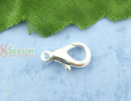 Image de Fermoir Mousqueton en Alliage de Zinc Argenté 12mm x 6mm, 100 Pcs