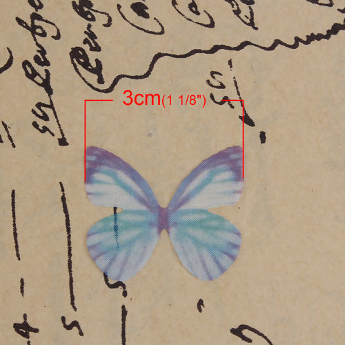 Image de Papillon Éthéré en Organza Violet 30mm x 25mm, 5 Pcs