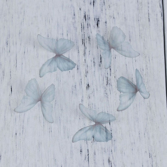Image de Papillon Éthéré en Organza Violet 30mm x 25mm, 5 Pcs