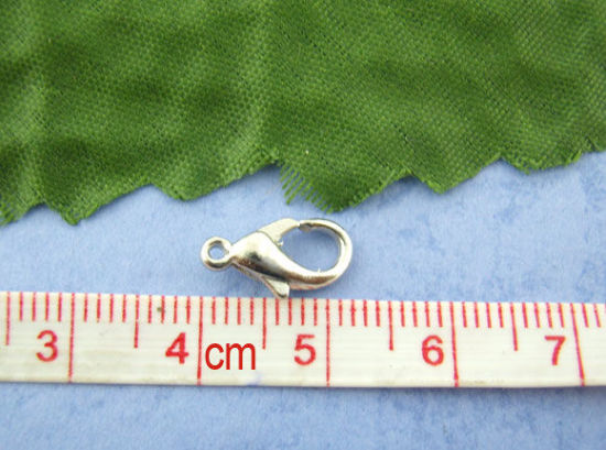 Image de Fermoir Mousqueton en Alliage de Zinc Argent Mat 12mm x 6mm, 100 Pcs