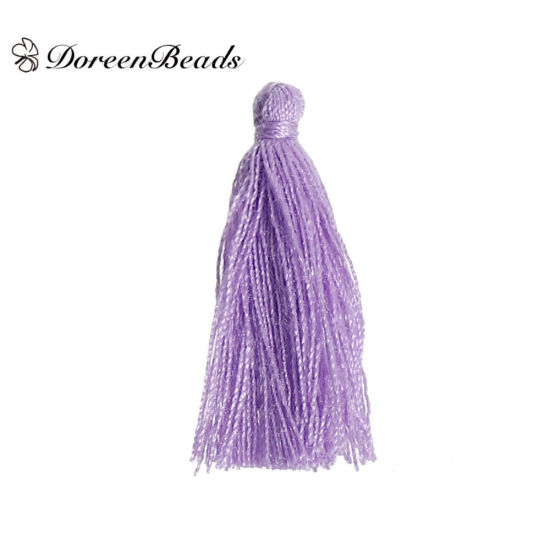 Image de Franges Pompons Glands en Polyester Café 30mm, 5 Pcs