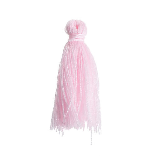 Image de Franges Pompons Glands en Polyester Rose 30mm, 5 Pcs