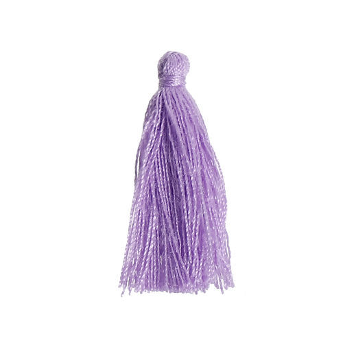 Image de Franges Pompons Glands en Polyester Violet 30mm, 5 Pcs