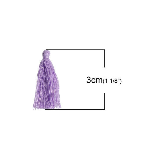Image de Franges Pompons Glands en Polyester Violet 30mm, 5 Pcs