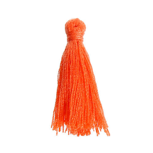 Image de Franges Pompons Glands en Polyester Orange 30mm, 5 Pcs