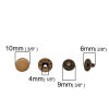 Picture of Brass Metal Snap Fastener Buttons Round Antique Bronze 10mm x6mm( 3/8" x 2/8") 10mm x4mm( 3/8" x 1/8") 9mm x6mm( 3/8" x 2/8") 9mm x3mm( 3/8" x 1/8"), 20 Sets(4 PCs/Set)