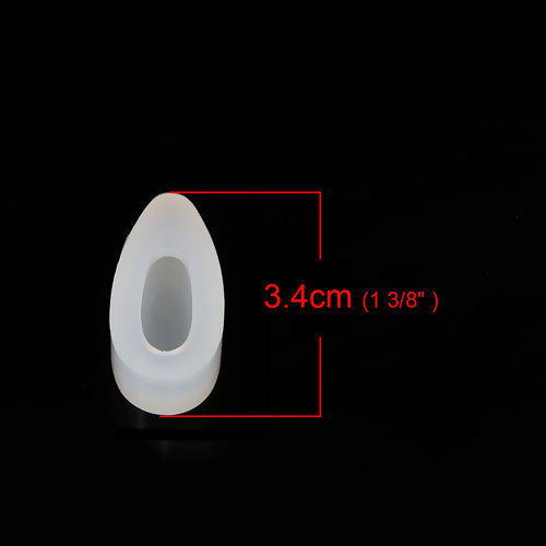 Image de Moule en Silicone Goutte d'Eau Blanc 31mm x 16mm, 1 Pièce