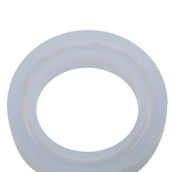 Image de Moule en Silicone pour Faire Bijoux en Résine Bracelet Blanc à Facettes 8.2cm Dia., 1 Pièce
