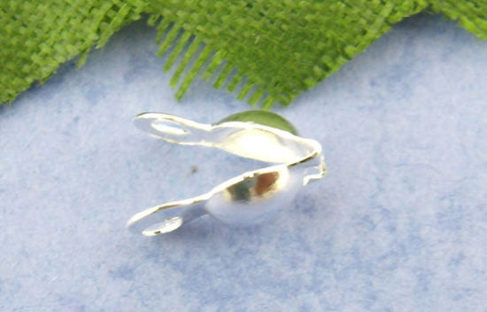 Image de Caches Nœuds (Couverture de Nœud) en Alliage Argenté, 8mm x 4mm, 500 Pcs