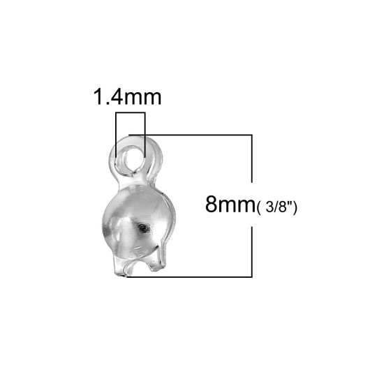 Image de Caches Nœuds (Couverture de Nœud) en Alliage Argenté, 8mm x 4mm, 500 Pcs