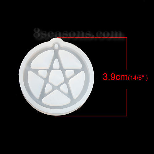 Immagine di Silicone Muffa della Resina per Gioielli Rendendo Tondo Bianco 39mm x 38mm, 1 Pz