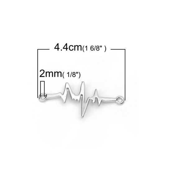 Image de Connecteurs en Alliage de Zinc Electrocardiogramme Doré 44mm x 20mm, 10 Pcs