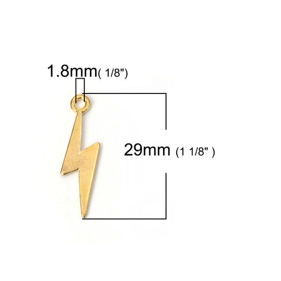 Immagine di Lega di Zinco Tempo Collezione Charms Lampo Oro Placcato 29mm x 9mm , 30 Pz