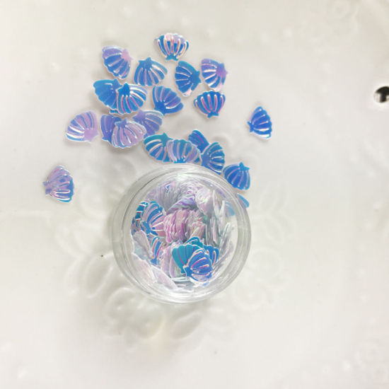 PVC 粘土・レジン 用具 シェル 紫 ABカラー 30mm直径、 5 個 の画像