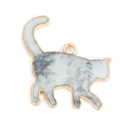 Bild von Zinklegierung Charms Hase KC Vergoldet Hellrosa Emaille 19mm x 11mm, 10 Stück